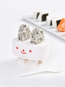 2 piezas Molde de sushi con estampado de dibujos animados - Blanco - Ver 4