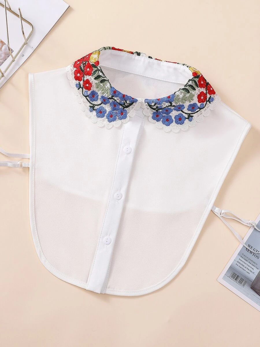 Cổ áo Dickey thêu hoa - Nhiều màu - Xem 1