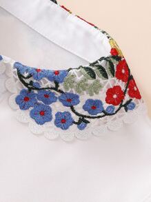 Cổ áo Dickey thêu hoa - Nhiều màu - Xem 3