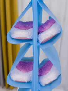 1pc Multi-layer Shoe Hanging Storage Bag, Shoes Organizer, Shoe Wall Hanging Organizer - Blue - View 4