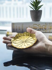 Lotus Leaf Shaped Jewelry Tray - Gold - View 2