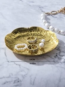 Lotus Leaf Shaped Jewelry Tray - Gold - View 4