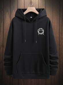 Manfinity Roghcode Áo nỉ Nam Dây kéo Túi Hoạt hình Giải trí - màu đen - Xem 1