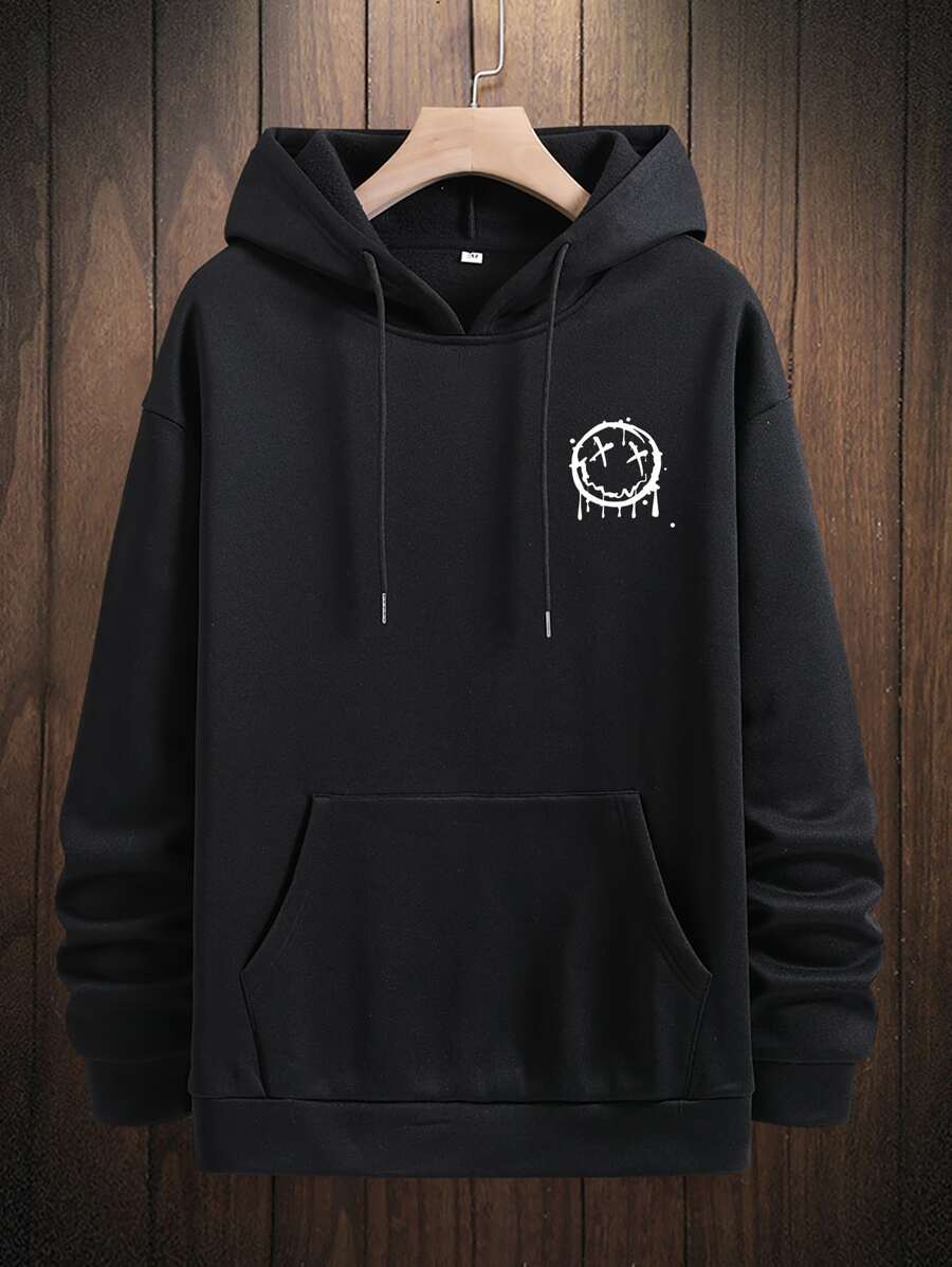 Manfinity Roghcode Áo nỉ Nam Dây kéo Túi Hoạt hình Giải trí - màu đen - Xem 1