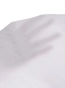 SHEIN Unity Pantalones de dormir de talle alto bajo con fruncido - Blanco - Ver 6