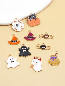 10pcs Halloween Hat & Ghost DIY Pendant - Multicolor - View 2
