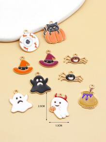 10pcs Halloween Hat & Ghost DIY Pendant - Multicolor - View 4