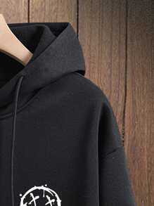 Manfinity Roghcode Áo nỉ Nam Dây kéo Túi Hoạt hình Giải trí - màu đen - Xem 4