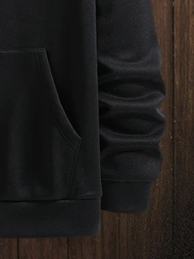 Manfinity Roghcode Áo nỉ Nam Dây kéo Túi Hoạt hình Giải trí - màu đen - Xem 5