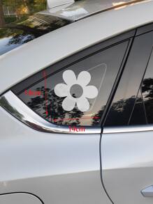 1入組花朵圖案汽車貼紙 - 白色 - 查看 3