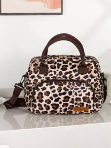 1pc Leopard Print Lunch Bag - Multicolor - View 1