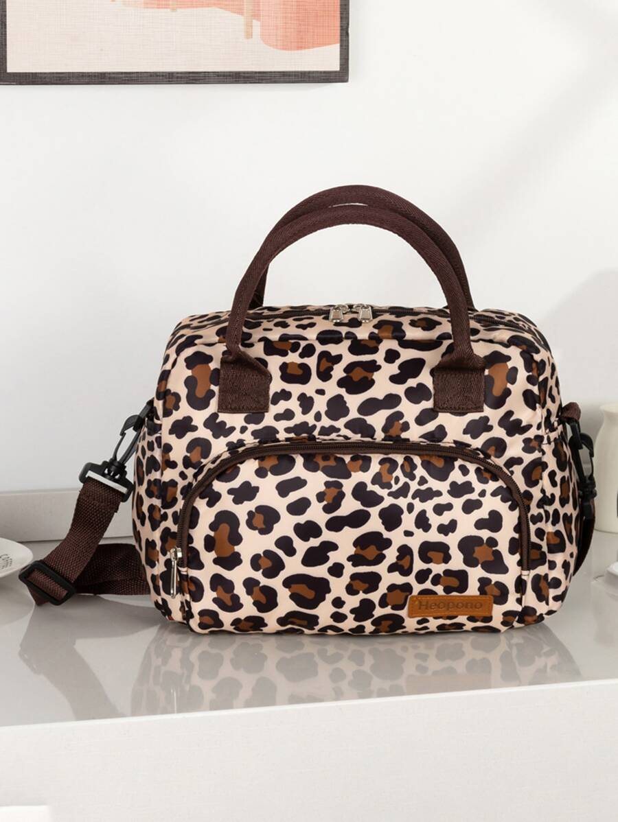 1pc Leopard Print Lunch Bag - Multicolor - View 1