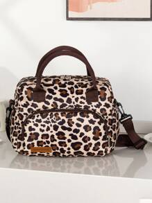 1pc Leopard Print Lunch Bag - Multicolor - View 2