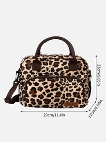 1pc Leopard Print Lunch Bag - Multicolor - View 3