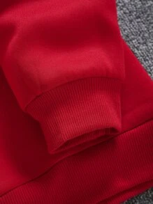 Áo nỉ Nam Dây kéo màu trơn Giải trí - Đỏ - Xem 4