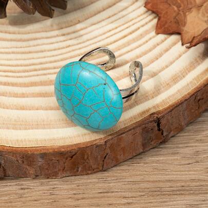 Turquoise Decor Cuff Ring