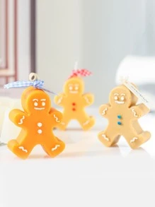 1pc Christmas Gingerbread Man Design DIY Candle Mold - Pink - View 4