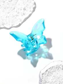 Butterfly Design Hair Claw - Blue - View 3