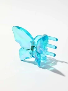 Butterfly Design Hair Claw - Blue - View 5