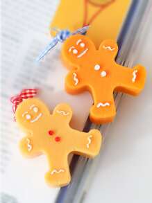 1pc Christmas Gingerbread Man Design DIY Candle Mold - Pink - View 2