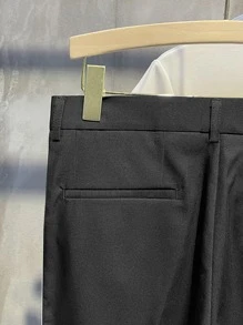 Manfinity Men Contrast Side Seam Suit Trousers - Black - View 4