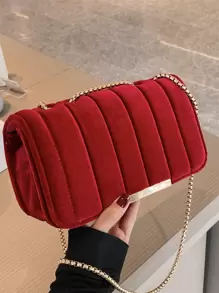 防水、輕便、商務休閒極簡主義鏈條方形包,適合少女、女性、大學生、新手和白領人士使用,絕佳搭配聚會、婚禮、舞會,晚餐/宴會,與穿搭完美搭配,適合裙子、婚紗、女性正式裝、晚禮服、生日禮服 - 紅色 - 查看 3