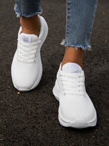 Của phụ nữ Giày Chạy bộ , Trắng , Đường bộ  chạy , Chữ cái Hình dán Trang trí , Lace-up , Mặt trước Dây buộc - trắng - Xem 2