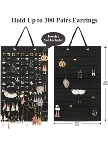 1pc Multi-grid Hanging Jewelry Bag - Black - View 6