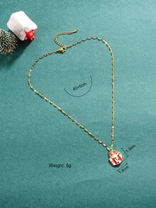 3 piezas Navidad Set joya con diseño de caja de regalo con diseño de diamante de imitación - Multicolor - Ver 3