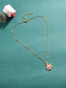 3 piezas Navidad Set joya con diseño de caja de regalo con diseño de diamante de imitación - Multicolor - Ver 4