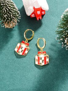 3 piezas Navidad Set joya con diseño de caja de regalo con diseño de diamante de imitación - Multicolor - Ver 5