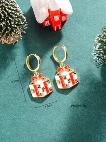 3 piezas Navidad Set joya con diseño de caja de regalo con diseño de diamante de imitación - Multicolor - Ver 6