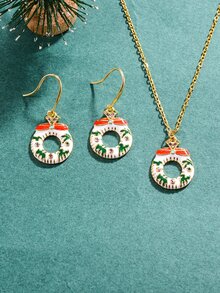3 piezas Navidad Set joya guirnalda con diseño de diamante de imitación - Multicolor - Ver 1