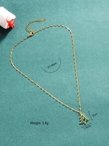 3pcs Christmas Rhinestone Detail Santa Claus Decor Jewelry Set - Multicolor - View 6