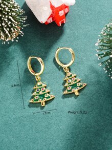 3pcs Christmas Rhinestone Detail Santa Claus Decor Jewelry Set - Multicolor - View 7