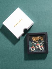 3 piezas Navidad Set joya guirnalda con diseño de diamante de imitación - Multicolor - Ver 3