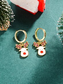 3 piezas Set joya Navidad con diseño de diamante de imitación alce - Multicolor - Ver 2