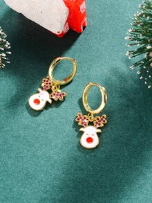 3 piezas Set joya Navidad con diseño de diamante de imitación alce - Multicolor - Ver 8