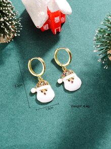 3 piezas Set joya Navidad con diseño de diamante de imitación Papá Noel - Multicolor - Ver 5