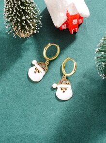 3 piezas Set joya Navidad con diseño de diamante de imitación Papá Noel - Multicolor - Ver 7