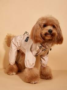 Letter Graphic Pet Raincoat - Pink - View 1