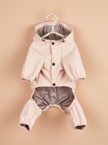 Letter Graphic Pet Raincoat - Pink - View 4