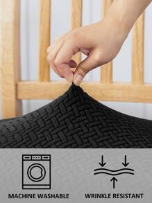 1pc Rắn màu Ghế trượt - màu đen - Xem 4