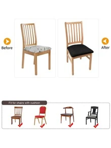 1pc Rắn màu Ghế trượt - màu đen - Xem 3