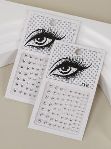 2 st strass ögontatuering klistermärken - Vitt - Visa 1