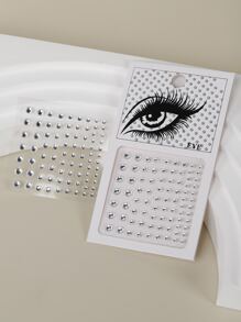2 st strass ögontatuering klistermärken - Vitt - Visa 6