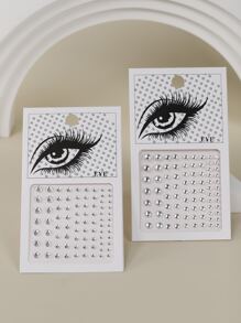 2 st strass ögontatuering klistermärken - Vitt - Visa 7