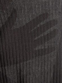 SHEIN EZwear Sweetheart Neck Ruched Front Rib-knit Bodysuit - Black - View 6