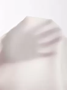 Modelyn Mock Neck Ruffle Trim Embroidery Belted Palazzo Jumpsuit - White - View 6