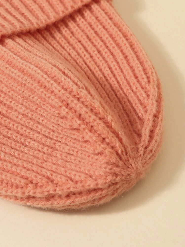 1pc Solid Color Warm Winter Fashion Simple Baby Knitted Hat
